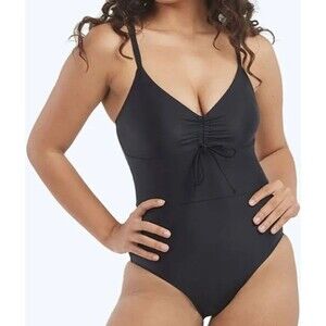 Summersalt Lot Of 2 The Cinched One Piece Swimsuit Black/Teal Green Women Sz 18